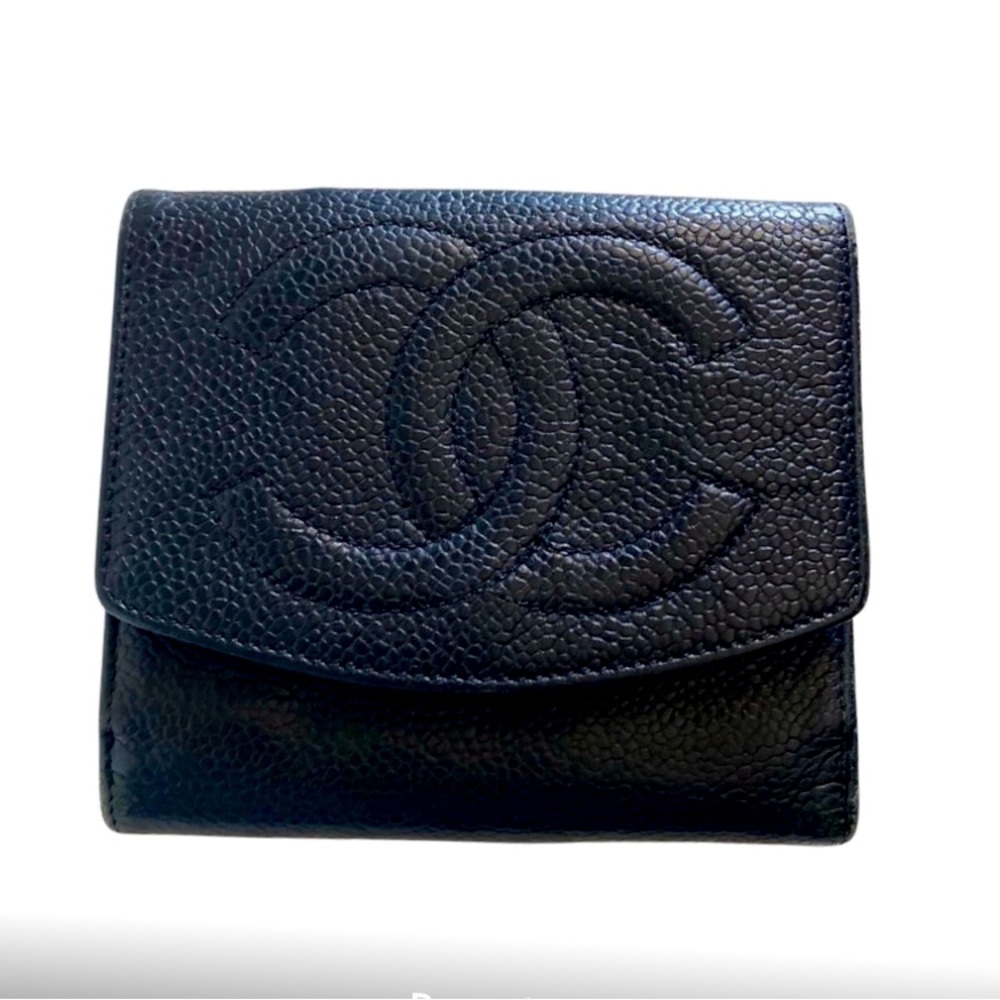 Vintage Chanel CC Wallet Black Caviar Leather​